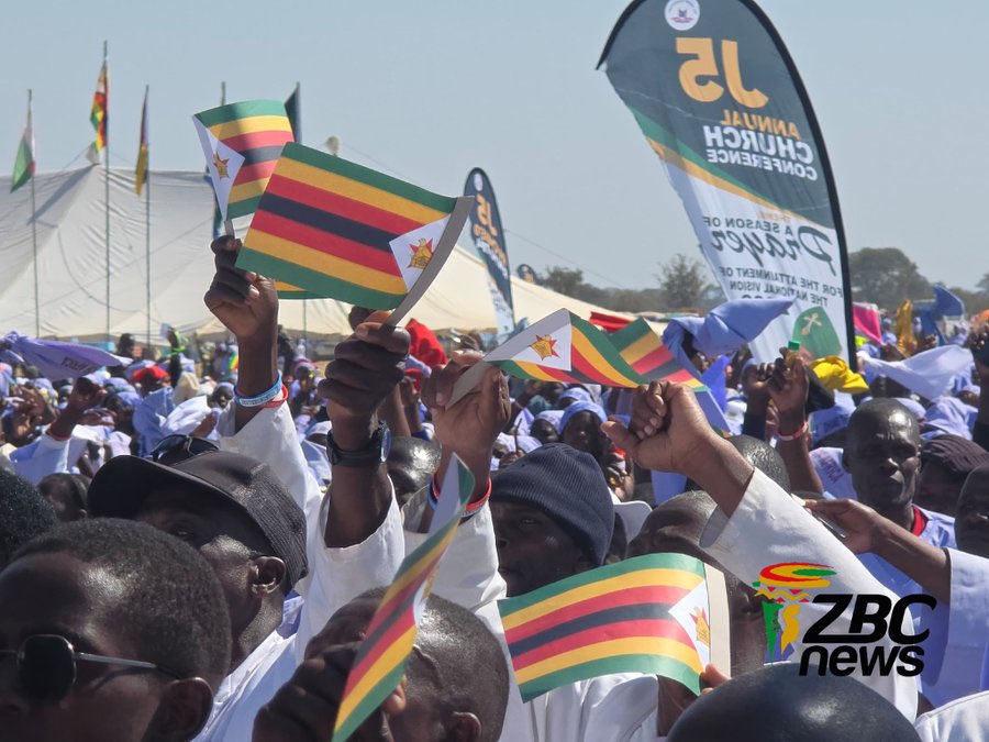 CMukungunugwa's tweet photo. JOHANE THE FIFTH OF AFRICA 2026 ANNUAL CONFERENCE UNDERWAY 
​Powerful scenes from the Mvuma Shrine in the Midlands province today, where thousands have gathered for the Johane The Fifth of Africa International Church (J5) 2026 Annual Conference.
​ZANU PF Chairman and Minister of Defence, Cde Oppah Muchinguri-Kashiri, is set to officially address the massive gathering on behalf of His Excellency, President Dr Emmerson Mnangagwa, cementing the strong, continuing partnership between the state and indigenous churches.