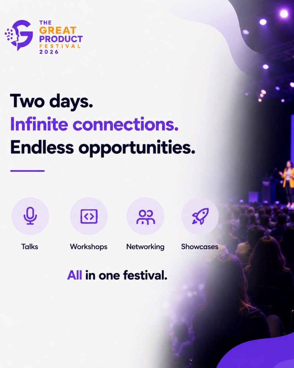 wipindia's tweet photo. We're looking for Community Partners for The Great Product Festival 2026.
Run a product, tech, design, startup, founder, or AI community?

Let's collaborate.
📍 Bengaluru 📅 25–26 Sept

DM me or reply with your community name.
#TGPF2026 #WIPIndia https://t.co/oJB8Dmx7xK