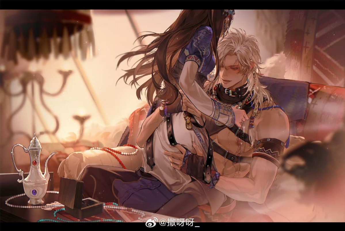 potatosylus's tweet photo. Since grassland romance the BEST sylus card is back let me remind yall of this officially commissioned artwork for sylusmc🤤

Cr: 撒呀呀_ on weibo https://t.co/4gxXhCxNhr