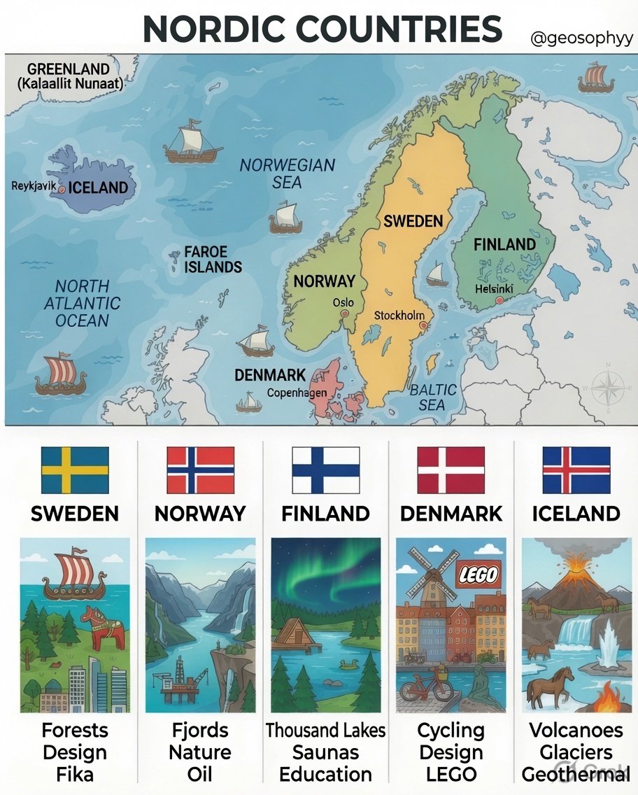 Geosophyy's tweet photo. Your Nordic Countries https://t.co/ESBsm17NkB