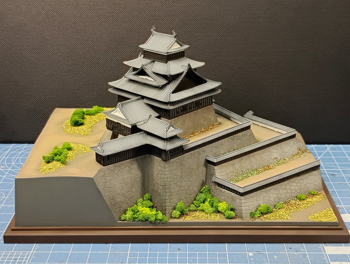 童友社 JOYJOYコレクション 1/500 「松江城」 製作中。 石垣に