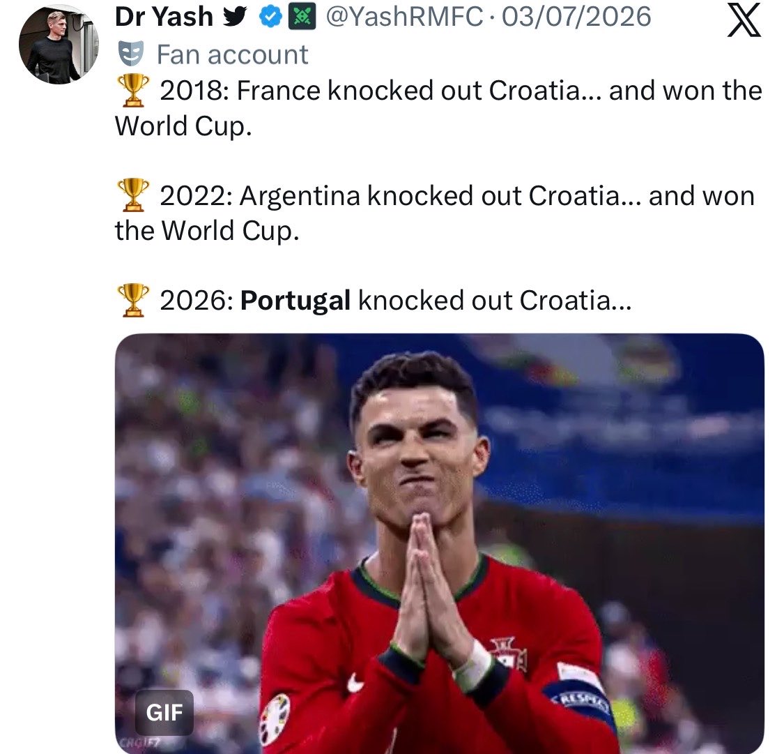 catalona_1's tweet photo. “Portugal knocked out Croatia”

😂😂😂😂😂😂😂😂😂 https://t.co/6Rw5X8JVbL