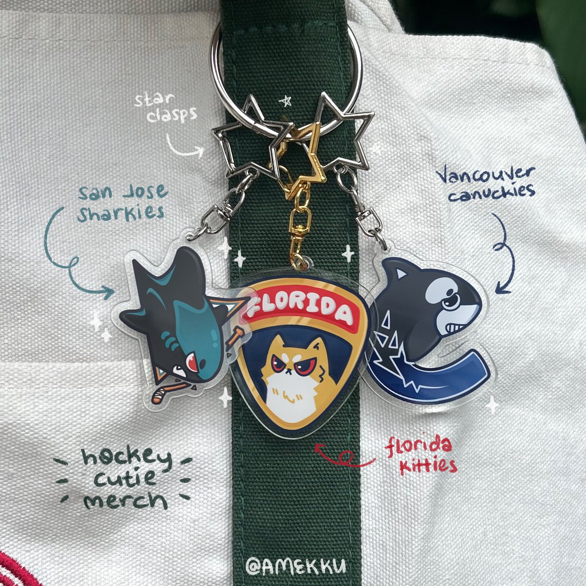 amekku_'s tweet photo. ✨hockey cutie acrylic keychains ✨NOW AVAILABLE‼️

shop link:
https://t.co/ct7Gxnh7Gh

Available teams:
🤍San Jose Sharks
🤍Florida Panthers
🤍Vancouver Canucks

(brainstorming for other teams so sTAY TUNED!🫶✨)
#hockey

(Limited stock! Ill post for preorders soon tooo!!) https://t.co/tjUmdO3y54