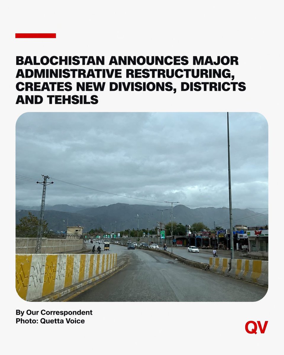 alishahjourno's tweet photo. 🔴 Quetta is split into East and West Districts
Kalat division renamed as #Khuzdar division 

Read Full: 👇
https://t.co/HU3o7K62Yl https://t.co/foN0y8fBl0