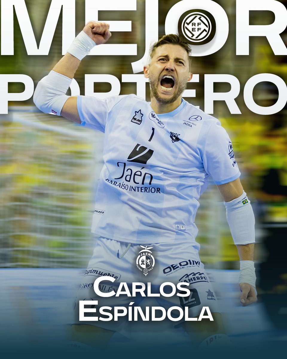 FutSalRFEF's tweet photo. 🏅 ¡El MURO! 

😍 @EspindolaFutsal, elegido mejor portero de la temporada entre vuestros más de 2.000 votos https://t.co/G3n9y8Laad