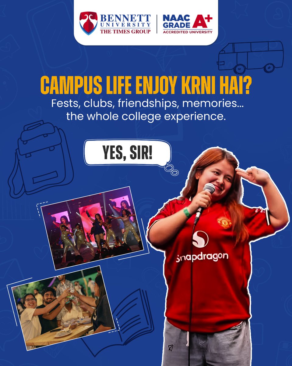 bennettuniv's tweet photo. Do you want a "YES, SIR!" for literally everything you want out of college?💥
At Bennett University, we don't make you compromise. You get the ultimate academic edge and the best years of your life.

Admissions are open. Apply now and say YES to your future.

#BennettUniversity https://t.co/G8YT7WCKQn