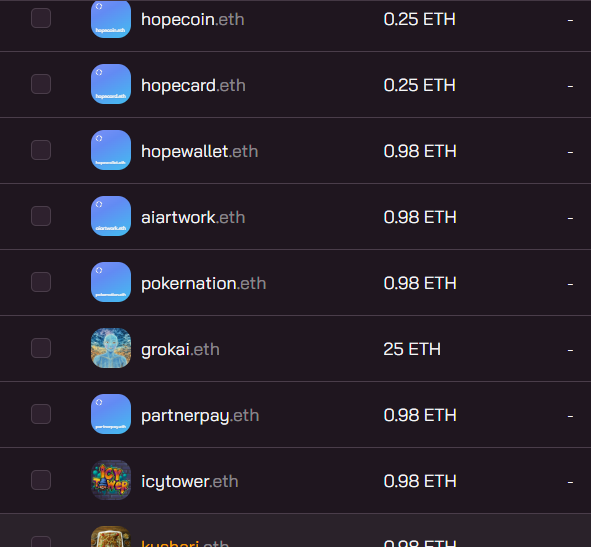 HaithamMoussa2's tweet photo. GMGMGM.eth โ๐
Check out these #ensdomains on @ensvision
Aiarts / Aiartwork / Aigene/ Aigenesis
GrokAI / HopeWallet / HopeCoin / HopeCard
ElmStreet/GMGMGM / Pittance / Merriam
Bid now !
#ENS #Web3 #ETH #Ethereum https://t.co/FZ5gw8nKhg