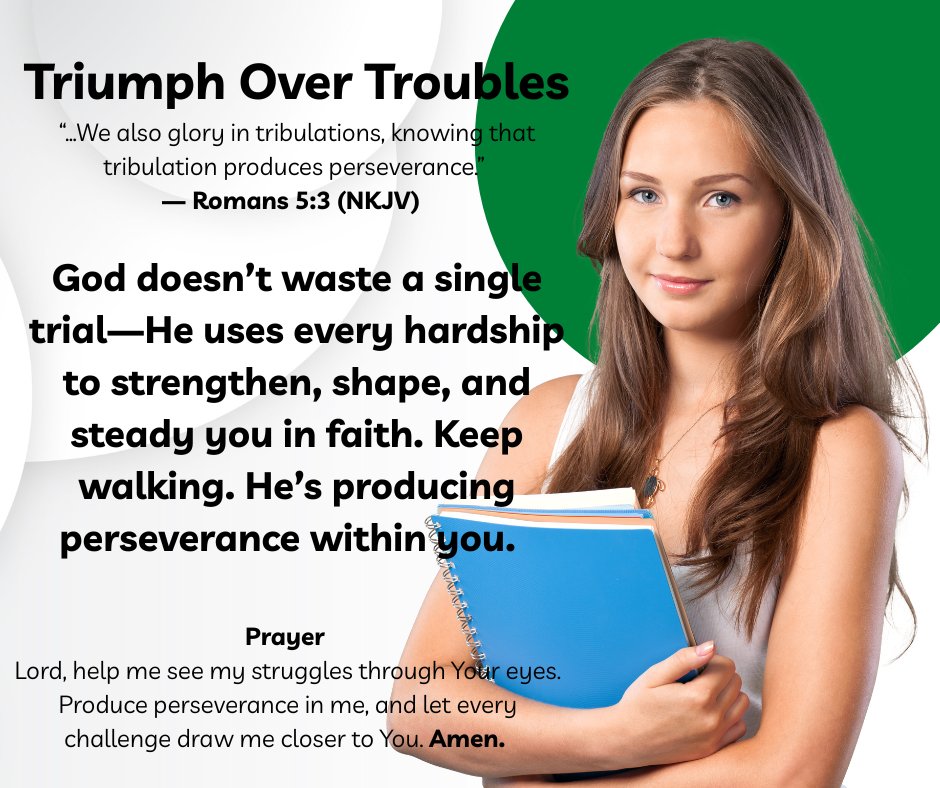 LEDBYFAITH365's tweet photo. Triumph Over Troubles

Troubles are not signs of God’s absence—they are often the very places where His strength is formed within you. When difficulties come, God uses them to deepen your endurance, strengthen your faith, and reveal His sustaining power.  https://t.co/KeWKNMWcH5 https://t.co/Bi6kwL84d7