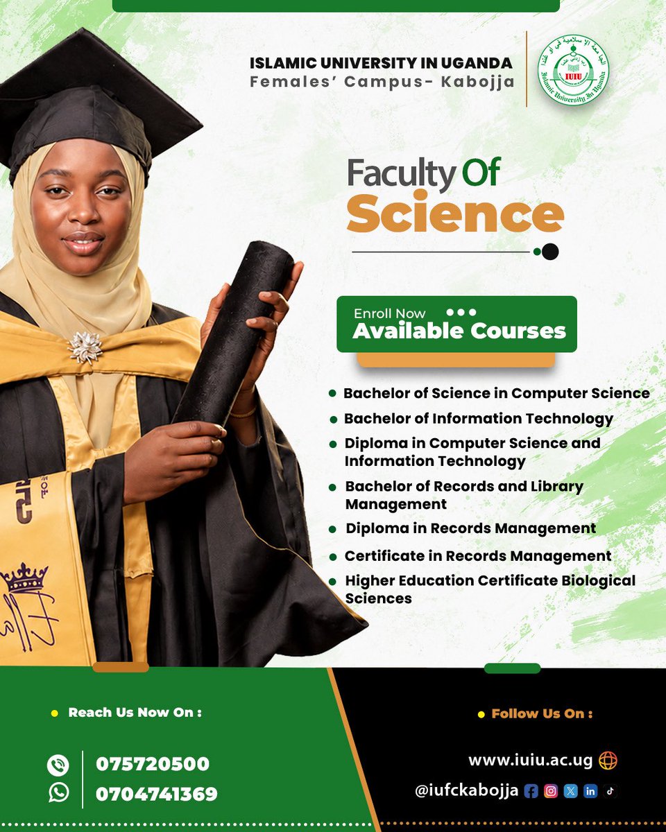 iufckabojja's tweet photo. Don’t miss the August Intake. Admissions are ongoing,apply today. https://t.co/uddwwYrXR2