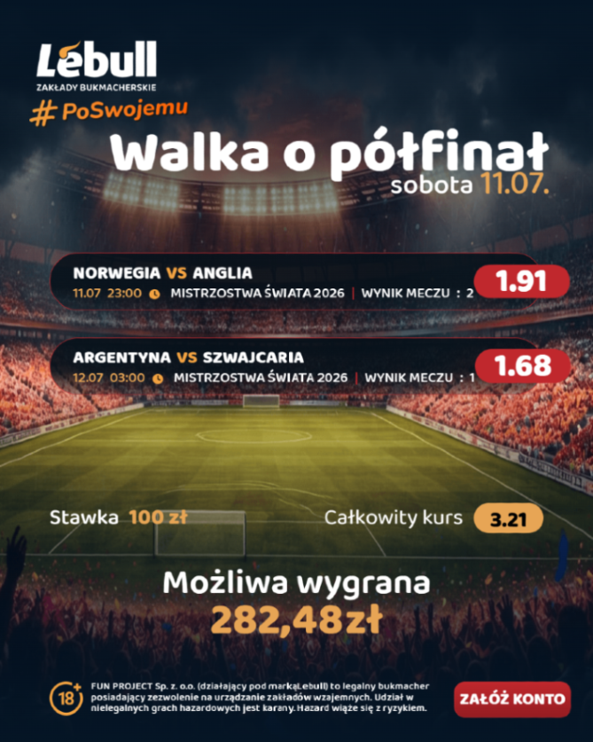 LebullPl's tweet photo. Dziś na mundialu podwójna dawka emocji. Kto uzupełni skład półfinalistów?

Oferta na mundial ➡️ https://t.co/OiLKTlcQNB

#fifaworldcup #worldcup2026 #mś2026 https://t.co/HQXfRS0W7t