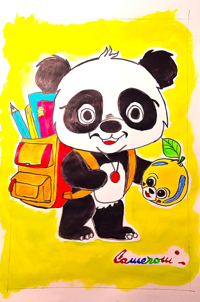 CameroniRJC's tweet photo. #GaleriaArteCameroni Catalogo RJC01380. “Panda”. Acrílicos &amp; Oleos. 480 x 320  mm. “Quienes no creen en la magia jamás la encontrarán . Cree de corazón que estás destinado a vivir una vida llena de pasión, propósito, magia y milagros”.  #GaleriaArte #cuadrosniños  #Cuadros #art https://t.co/TXXEmI0Ryp