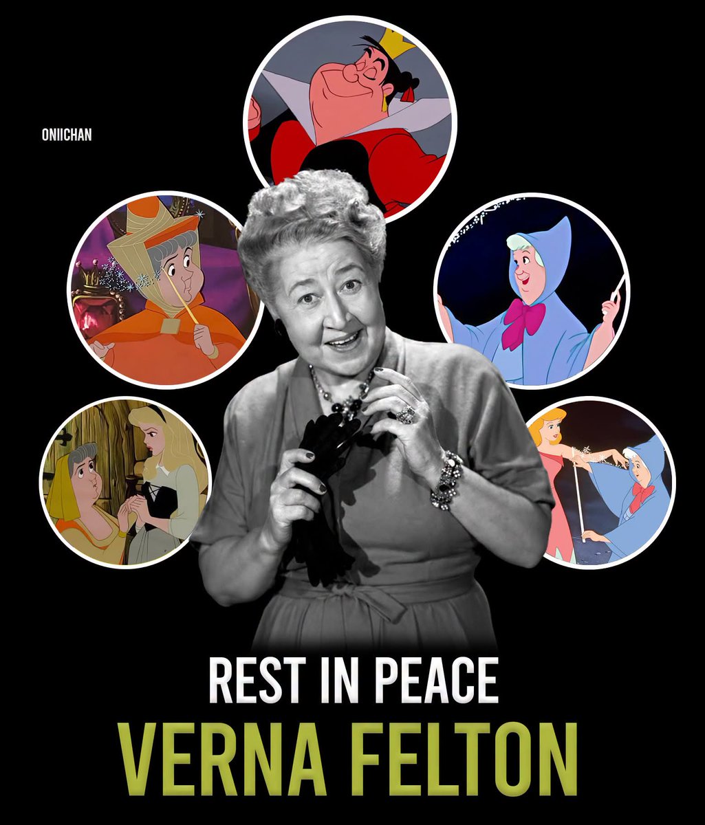 oniichanph's tweet photo. Rest in peace to the voice behind the Fairy Godmother in Cinderella and Sleeping Beauty 🕊️

Many Disney fans grew up hearing Verna Felton long before they knew her name. With her warm, commanding voice and brilliant comic timing, she brought personality and magic to some of animation’s most memorable supporting characters.

She was the original voice of the Fairy Godmother in Cinderella, the Queen of Hearts in Alice in Wonderland, Aunt Sarah in Lady and the Tramp, and Flora in Sleeping Beauty. She also voiced elephants in Dumbo and The Jungle Book, effortlessly moving between gentle, nurturing characters and loud, formidable personalities.

Beyond Disney, Felton built a remarkable career across theater, radio, film, and television, and later voiced Pearl Slaghoople in The Flintstones. Her final performance was Winifred the elephant in The Jungle Book, which was released after her passing.

Verna Felton passed away 60 years ago this month, on July 20, at 76 years old. Her voice still lives on whenever a Fairy Godmother grants a wish or the Queen of Hearts demands someone’s head.

Thank you for the memories, Verna Felton 🙏