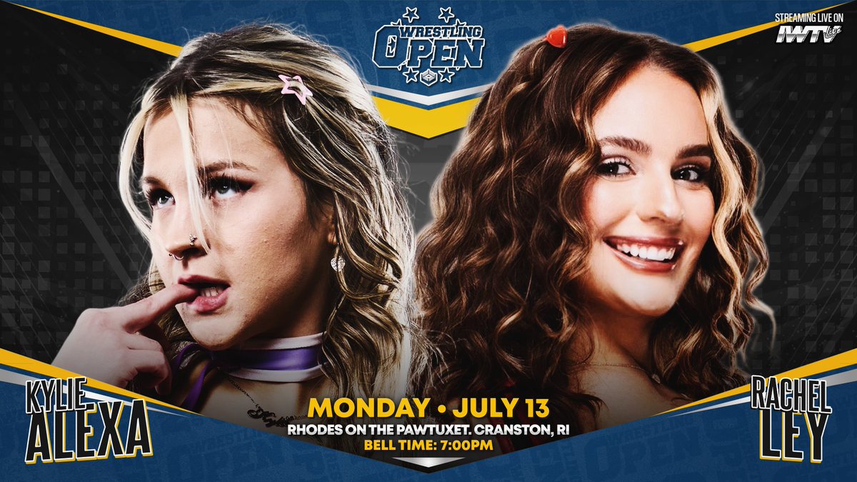 beyondwrestling's tweet photo. ⚓️ @WrestlingOpen this Monday, 7/13!

https://t.co/NvJBmlCSVr

- @BryceDShook vs. @numberone_dojo
- @DVN_RNO vs. @BobbyCasale
- @kyliealexxa sponsored by @Stallard999 vs. @rachel_leyy
- @DjPowersWrestle vs. @JermaineMarbury

Email beyondwrestling@gmail.com to sponsor a wrestler! https://t.co/bYBW6wxjQP