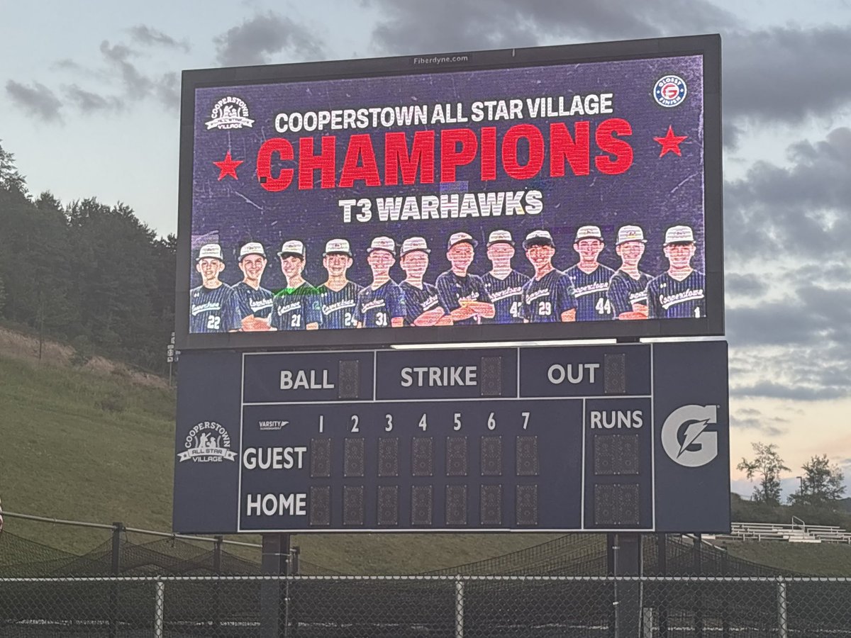 CharlieLombardy's tweet photo. Back to back Cooperstown champions! @T3Warhawks_Rua @baseball_avon @T3_Warhawks https://t.co/Kl4uFMd95m