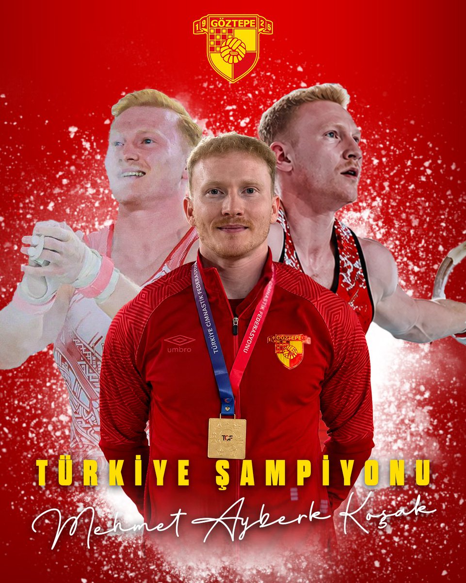 GoztepeOlimpik's tweet photo. 🥇 Ayberk'ten Türkiye Şampiyonluğu!

Kulüpler Arası Türkiye Şampiyonası’nın ilk gününde sporcumuz Mehmet Ayberk Koşak, 78.966 puan ile genel tasnifte Türkiye Şampiyonu olarak altın madalyanın sahibi oldu. 💛❤️

Sporcumuzu tebrik ediyor, yarın yarışacağı yarışlarda Ayberk'e ve tüm sporcularımıza başarılar diliyoruz.

#GöztepeOlimpik #GöztepeCimnastik