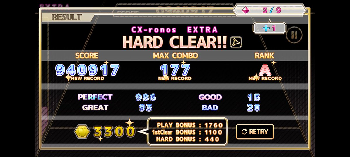 kahiru_execute's tweet photo. 【ChainBeeTをプレイ】
CX-ronos(EXTRA)をHard Clear!!
#ChainBeeT

縦連打とかけっこう削られました汗 https://t.co/jDduLKdQhB