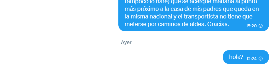 Pequerrecha8's tweet photo. @gateta9 @SEUR @SEUR_responde A 20 km ha dejado el paquete que pagué de puerta a puerta. A 20 km. Y @SEUR_responde ni está ni se le espera. Tampoco llames por teléfono porque no te atienden. "La dirección no es correcta" y venga, que se jodan. Aún dando opciones que no tengo por qué dar no responden. https://t.co/mO7DphefkM