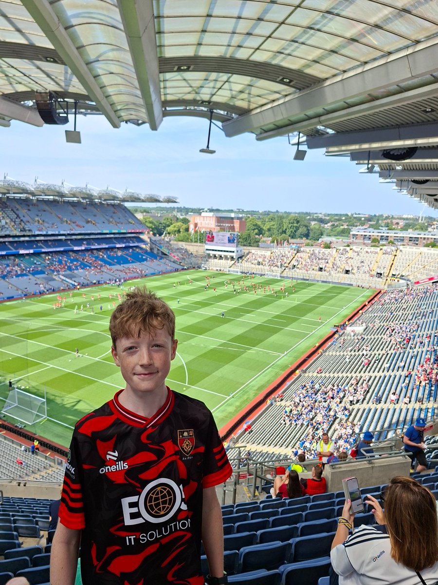 ct_brady's tweet photo. @officialdowngaa The Cavan contingent are all set ready to cheer on Down and the @ClonduffGAC lads. #FanWall https://t.co/59bzr4d7dX