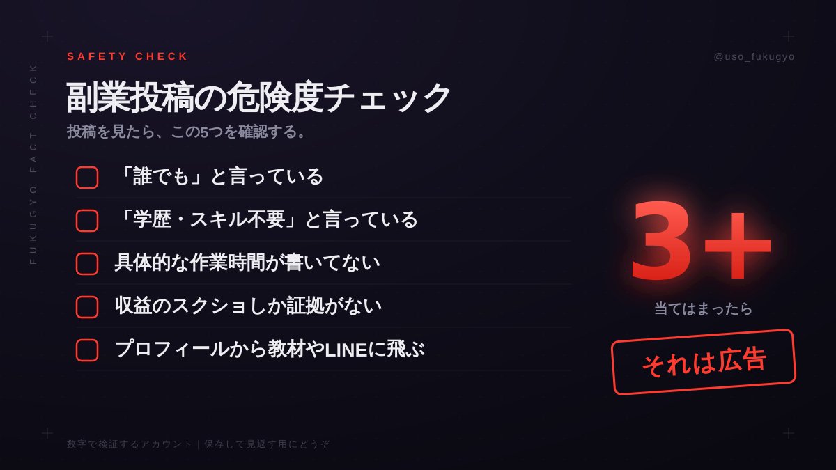 副業の嘘、暴きます。 tweet media