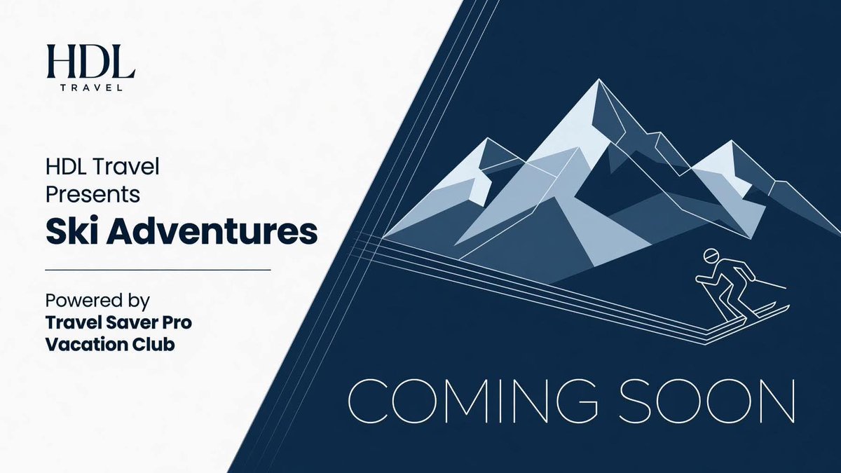 HDLPremiertravl's tweet photo. ❄️⛷️ COMING VERY SOON ⛷️❄️

HDL Premier Travel is about to take you on breathtaking Ski Adventures, powered by Travel Saver Pro Vacation Club! 🏔️✨

The countdown to your next winter getaway starts NOW!

#HDLPremierTravel #HDLTravel #SkiAdventure #WinterEscape #SnowVacation https://t.co/xAZjWvxKGm