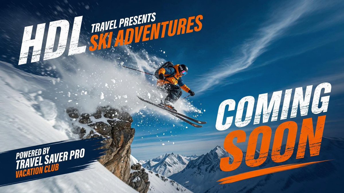 HDLPremiertravl's tweet photo. ❄️⛷️ COMING VERY SOON ⛷️❄️

HDL Premier Travel is about to take you on breathtaking Ski Adventures, powered by Travel Saver Pro Vacation Club! 🏔️✨

The countdown to your next winter getaway starts NOW!

#HDLPremierTravel #HDLTravel #SkiAdventure #WinterEscape #SnowVacation https://t.co/xAZjWvxKGm