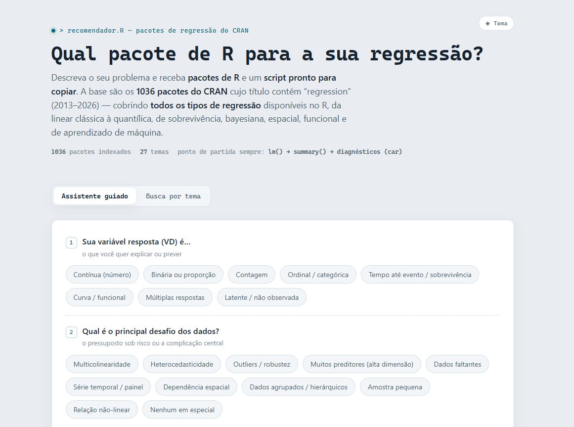 DalsonFigueired's tweet photo. Se vc já conhece, pode pular. Se não conhece, sugiro conhecer. Prazer, meu nome é RecomendadoR.

https://t.co/moVX8ilLqD

A ferramenta recomenda pacotes de R úteis para o seu tipo de regressão.

"Professor, comecei a estudar agora. Ainda não sei o que é regressão".

Apois trate de saber.