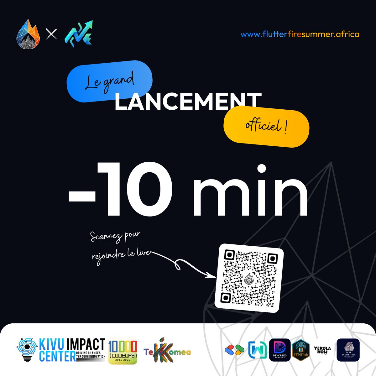 FlutterFireCamp's tweet photo. ๐จ -10 MIN : Le direct commence bientรดt !
Installez-vous confortablement : connectez vos รฉcouteurs, le kick-off officiel du #FlutterFireSummerCamp2026 dรฉmarre dans exactement 10 minutes.
๐บ Rejoignez le live dรจs maintenant : https://t.co/QNCUZsUxwa
#FFSC26 #Flutter #Firebase https://t.co/K9VHTid0tx