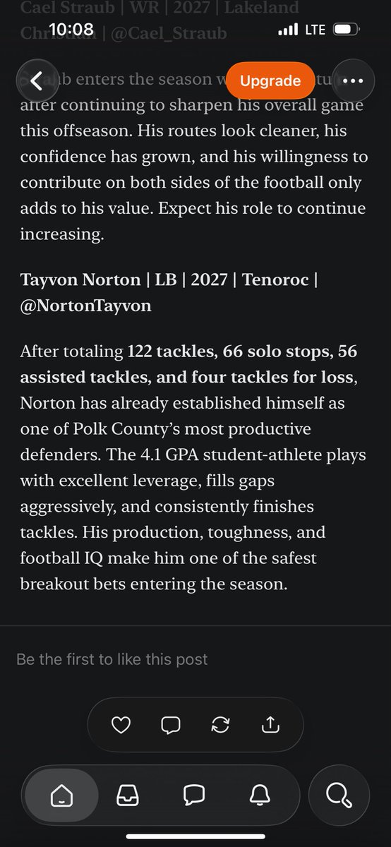 NortonTayvon's tweet photo. Thank you @RealNews102 for the recognition! Will continue to grow and better my skills for last upcoming year‼️‼️

@Tenorocfootball @1CoachLink @CoachTroutA @H2_Recruiting @CoachTrigs @CoachSamKent @CoachMikeWeick @coachehenderson @CoachW_Edwards https://t.co/wQcH4rpSTB