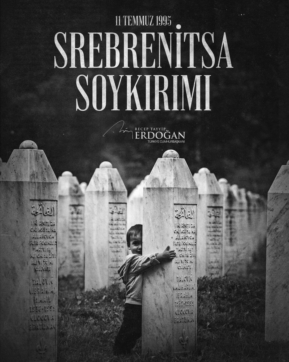 ceyhanburakab's tweet photo. “Ne yaparsanız yapın soykırımı unutmayın. Çünkü unutulan soykırım tekrarlanır.” — Aliya İzzetbegoviç

11 Temmuz 1995'te, Avrupa'nın merkezinde, BM'nin korumasındaki Srebrenitsa'da Sırp güçleri tarafından 8 binden fazla masum insan katledildi. Bu elim hadise insanlık tarihinin en büyük utanç vesikalarından biri olarak hafızalara kazındı. 

Başta Gazze’de Filistinli kardeşlerimiz olmak üzere bütün mazlum coğrafyalardaki zulme uğrayan kardeşlerimize Rabbimden acil yardım, dayanma gücü, sabır ve esenlik niyaz ediyorum. Ülkemiz başta olmak üzere Rabbim hainlere, zalimlere hiçbir zaman fırsat vermesin.

Srebrenitsa Soykırımı’nın yıl dönümü vesilesiyle hayatını kaybeden tüm şehitlerimizi rahmetle anıyor, acılı ailelerine sabır diliyorum. 🤲

Asla unutma, unutturma! 🇹🇷 🇧🇦

 #SrebrenitsaKatliamı