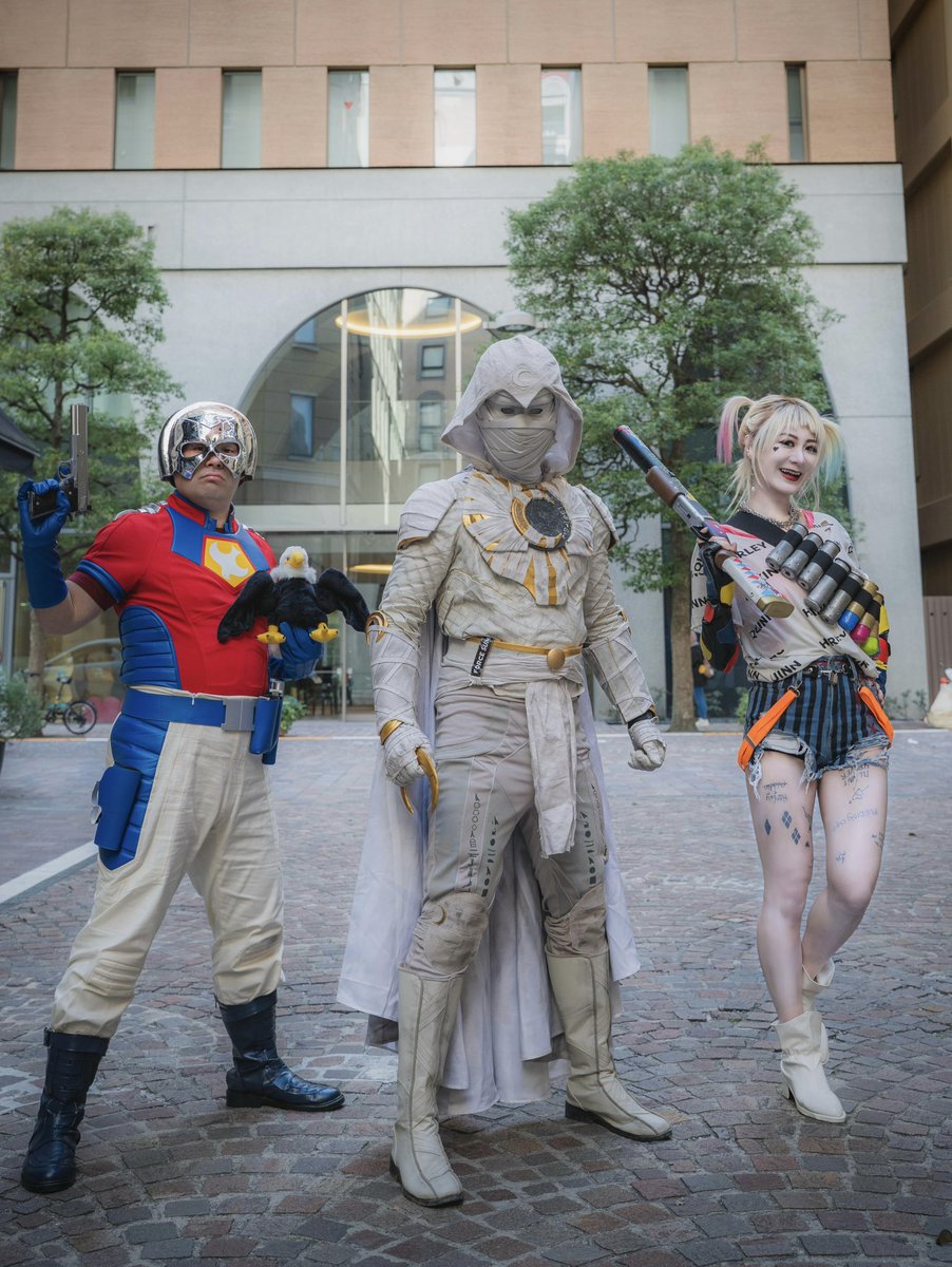 umum__aeaeaeae's tweet photo. MARVEL × DC

🦅PEACE MAKER (@iam_ultra_15 )

☪ MOON KNIGHT(@Naga_Movie )

💎HARLEY QUINN

📸:へいさん(@unmatchsan )

#FORCESUMMIT 
#フォースサミット https://t.co/TyW8DQa0ya