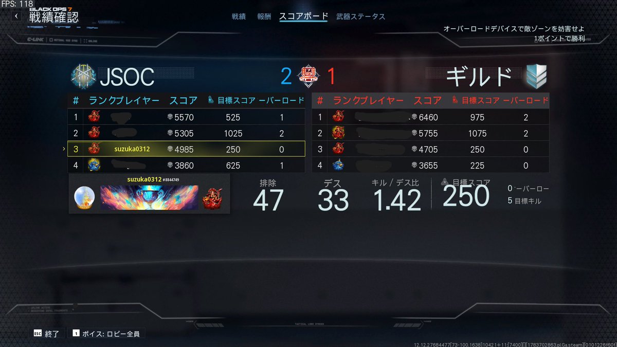 jill_quiet's tweet photo. クリぼっち✌️
今シーズン初クリムゾンもソロでいけます
1週間でプラチナからクリムゾンに行けたから俺ぐらいの人も頑張ってー

 #bo7 https://t.co/22YYqjpzXR