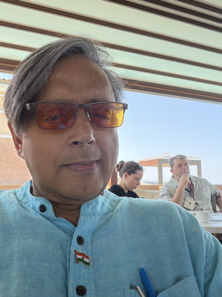 ShashiTharoor's tweet photo. Spent a memorable three days this week in Olympia, Greece, participating in and addressing the 28th Symi Symposium, organised annually by former Greek PM and old friend @GPapandreou through his @gpfoundationgr. 

Delighted to have participated in the symposium, where policymakers, scholars and public intellectuals from across the world gathered for thoughtful discussions on democracy, multilateralism, technology, climate and the future of the international order. In turbulent times, such exchanges are more necessary than ever.