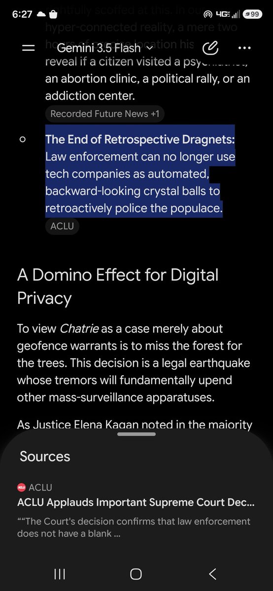 503i7's tweet photo. The ACLU saya the SCOTUS decision in Chatrie v U.S. is the "end of retrospective dragnets" for Law enforcement ..

This decision is Flocks worst nightmare yet it has been almost entirely absent from the Flock discussion https://t.co/g98S9I8ipA https://t.co/erJ8k6Ra4a