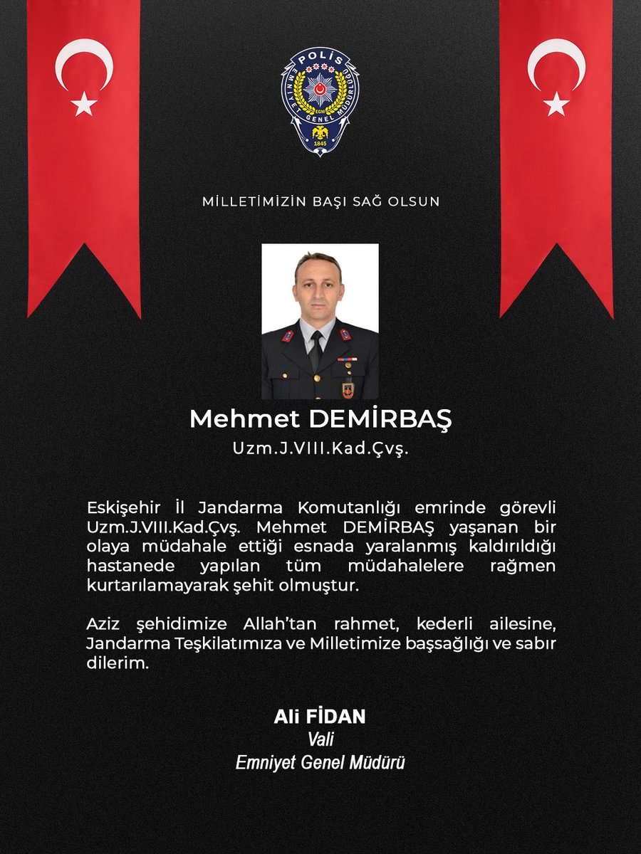 EmniyetGM's tweet photo. Milletimizin başı sağ olsun 🇹🇷 https://t.co/SeQsRP5WAb