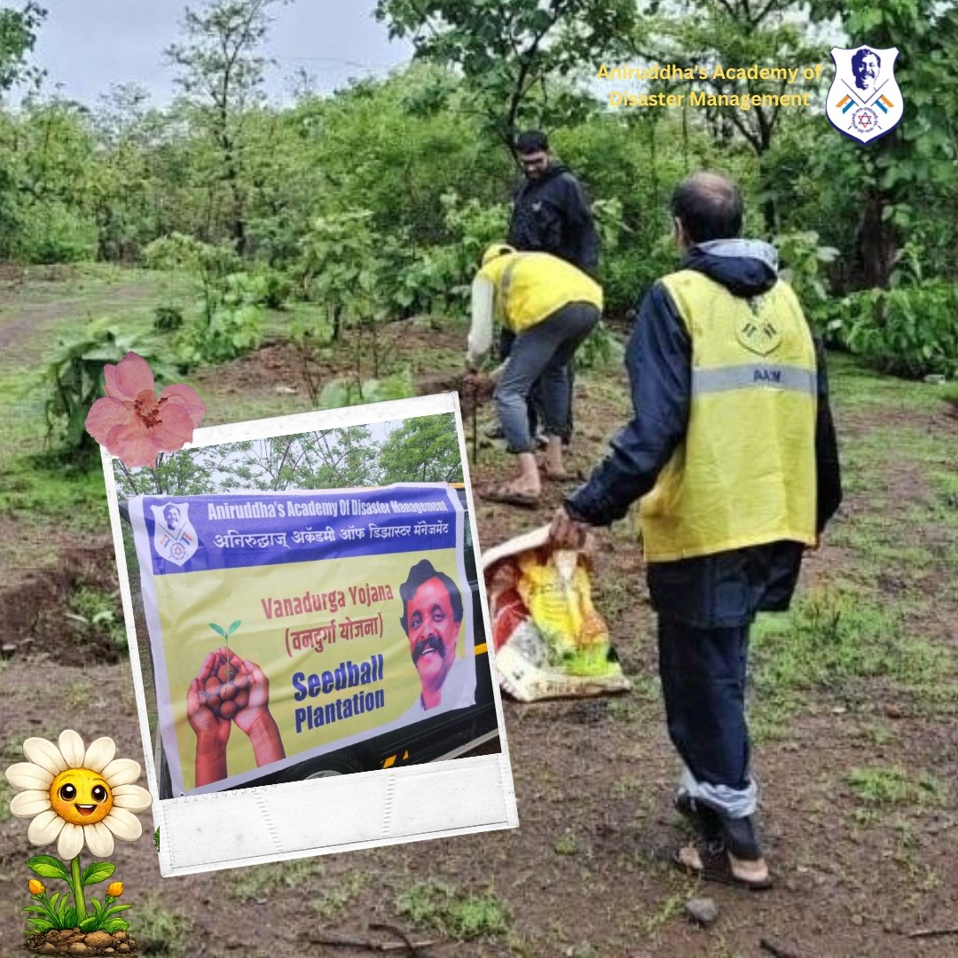 aniruddhasadm's tweet photo. On Sunday, 5th July 2026, the DMVs of @AniruddhasADM from Murbad, Bandhivali, Tulai, and Saralgaon Upasana Centres planted 1,31,000 Seedballs at forest in Taluka Murbad West, under the Vanadurga #TreePlantation Project initiated by Sadguru Shree #AniruddhaBapu.

#AADM https://t.co/TtjtWZROjO