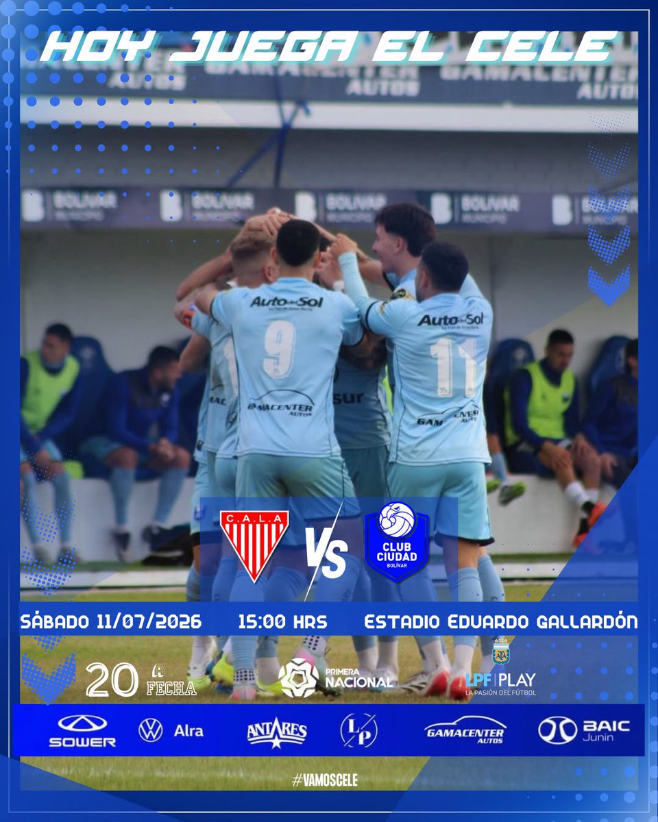 ClubCdBolivarOF's tweet photo. #PrimeraNacional

HOY JUEGA EL CELE ⚽️🦅

| 15:00 hrs, Estadio Eduardo Gallardón

Todos juntos!
#VamosCele🩵 https://t.co/Voe3OHGaSW