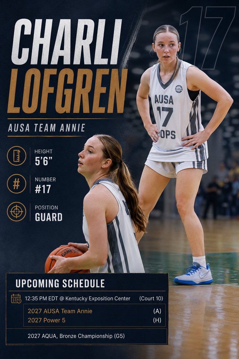 CharliLofgren's tweet photo. Hey coaches another game today!! 
Here is my schedule for day three at run 4 roses !!

#run4roses #wbb #AUSAhoops

@ScanlonCoach @treymoses32 https://t.co/ndtiEEUJ4S