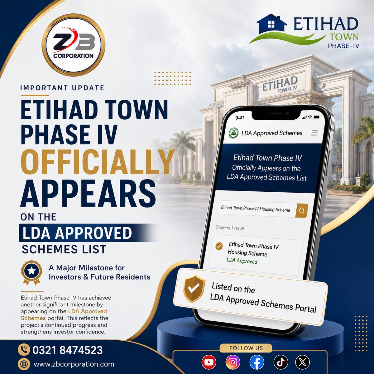 ZBCorporations's tweet photo. 𝐄𝐭𝐢𝐡𝐚𝐝 𝐓𝐨𝐰𝐧 𝐏𝐡𝐚𝐬𝐞 𝐈𝐕 is now officially listed on the 𝐋𝐃𝐀 𝐀𝐩𝐩𝐫𝐨𝐯𝐞𝐝 𝐒𝐜𝐡𝐞𝐦𝐞𝐬 𝐏𝐨𝐫𝐭𝐚𝐥, reinforcing its credibility and investment potential.

📞 𝐔𝐀𝐍: 𝟎𝟑𝟐𝟏 𝟖𝟒𝟕𝟒𝟓𝟐𝟑

#EtihadTownPhase4 #ldaapproved #zbcorporation https://t.co/TAhPcMZg5S