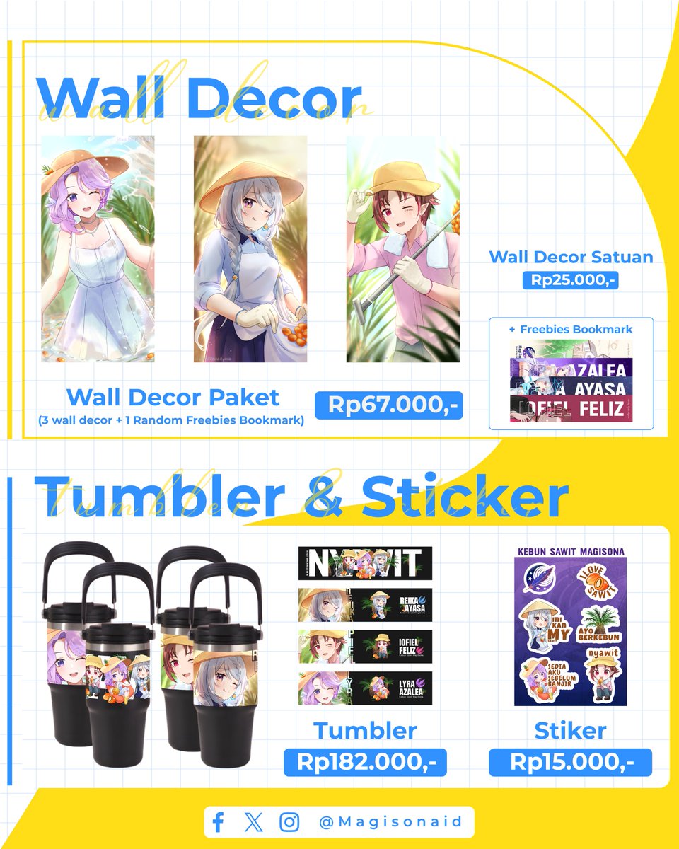 Magisonaid's tweet photo. In this economy, MagiSona mempersembahkan

✨OPEN PREORDER MERCHANDISE NYAWIT 2026 ✨

Periode 11 Juli - 2 Agustus 2026

Mau rasain sensasi nyawit bareng talent MagiSona dengan merch menariknya?

Pesan sekarang juga!
https://t.co/u3xQkq726r

#MagiSona #VTuber #MerchVTuber #Nyawit https://t.co/KC4z6tax3d