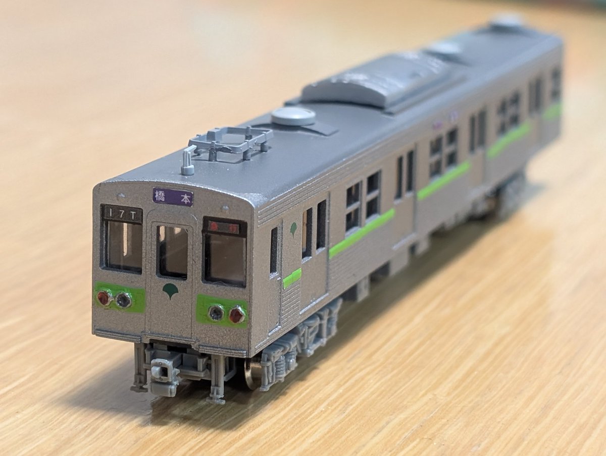 kq1243f's tweet photo. ライト周りが微妙だったので少し手を加えました。明日のJNMAの宇治川車輌のブースで飾っておきますのでよろしくお願いいたします。興味ある方はキットのご購入もぜひ。そんなに多くは作ってないみたいなので購入はお早めに https://t.co/pLpsjAjkEW