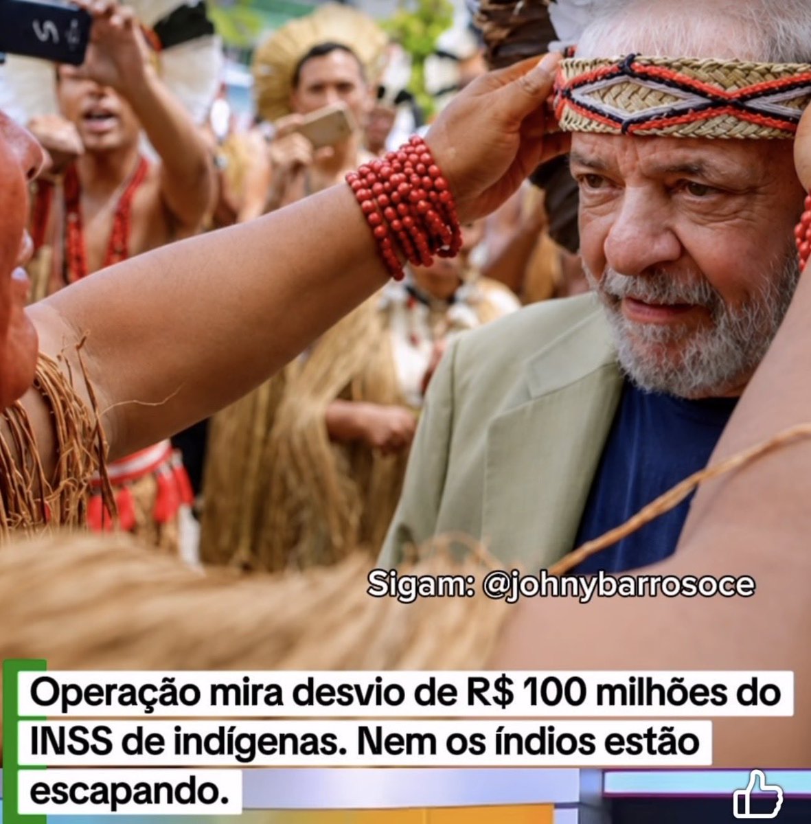 silvio_matias's tweet photo. O impulso incontrolável por roubar presente neste governo não perdoa nem os índios. https://t.co/AOFBpYYEwK