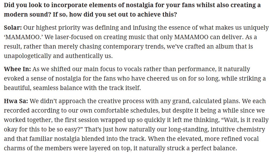 SDavid3388's tweet photo. MAMAMOO doesn't follow any trends. They are "unapologetically and authentically" themselves as ARTISTS! 

🔗 https://t.co/9m8FviyBDJ https://t.co/qKOWiFSVgJ