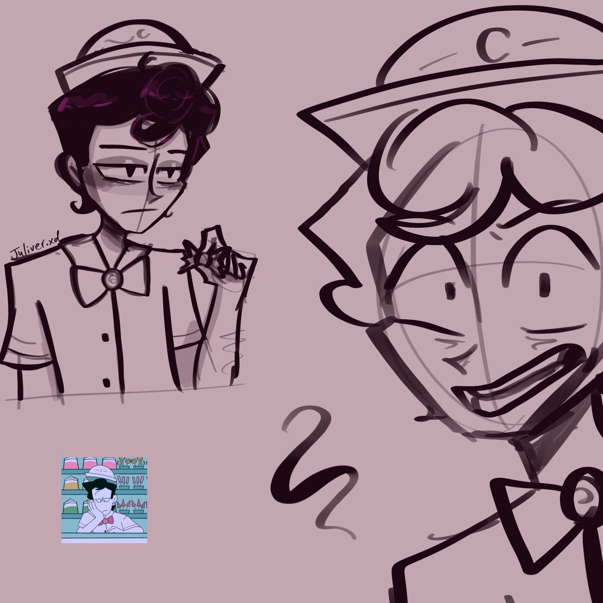 juliverxdd's tweet photo. I think I found a new favourite brush + here is a sketch of kevin :3 #spookymonth #spookymonthkevin #procreatbrush #brushes #art #drawingㅤㅤ #smallaccounts #raaahhhh https://t.co/LHkDbJrrXn