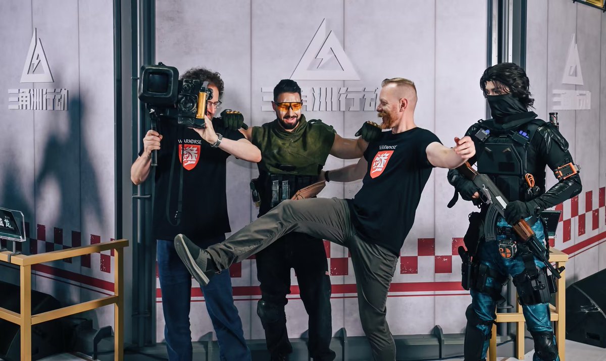 DeltaForce_Game's tweet photo. Sir, pretty sure Henry just sent his two best guys to glitch into our #BilibiliWorld booth and drop a super kick... 💀🥾

Great having the boys @Elwetana &amp; @SirTobi28 from @WarhorseStudios drop by. Welcome to 2026, guys @KingdomComeRPG https://t.co/B7c86g81yv