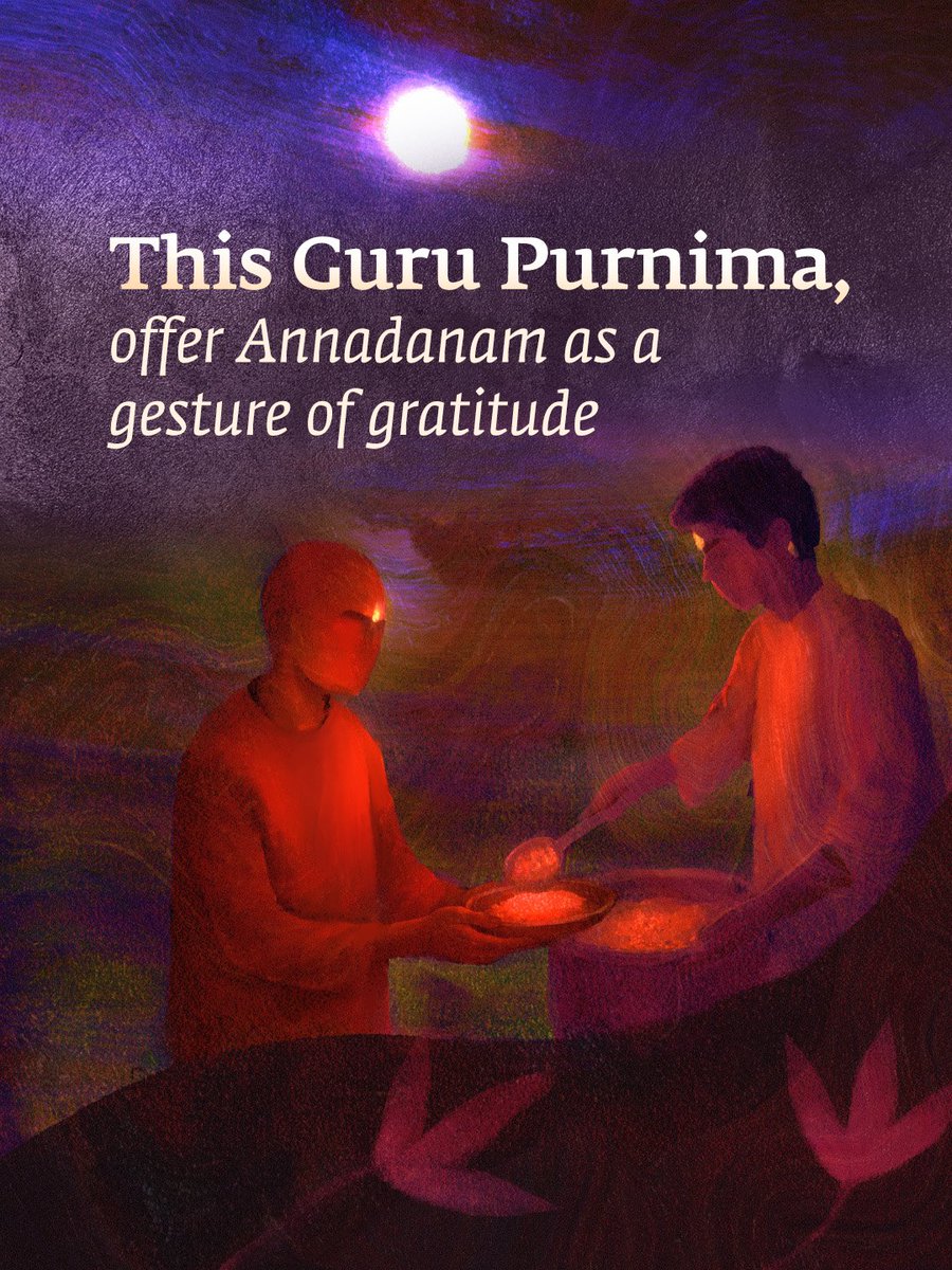 ishafoundation's tweet photo. This Guru Purnima, you can offer Annadanam as a gesture of gratitude.
Your offering can help nourish those who have dedicated their lives to Sadhguru’s path, with care and reverence.
  Donate Now: https://t.co/bgXS8nEvqU https://t.co/3mPVlHOWqh