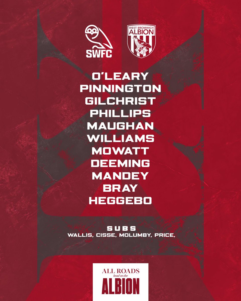 WBA's tweet photo. Here's how we line up for the second half in Staffordshire. 📋

Let's go, lads! 👊 https://t.co/AeOreOpguF