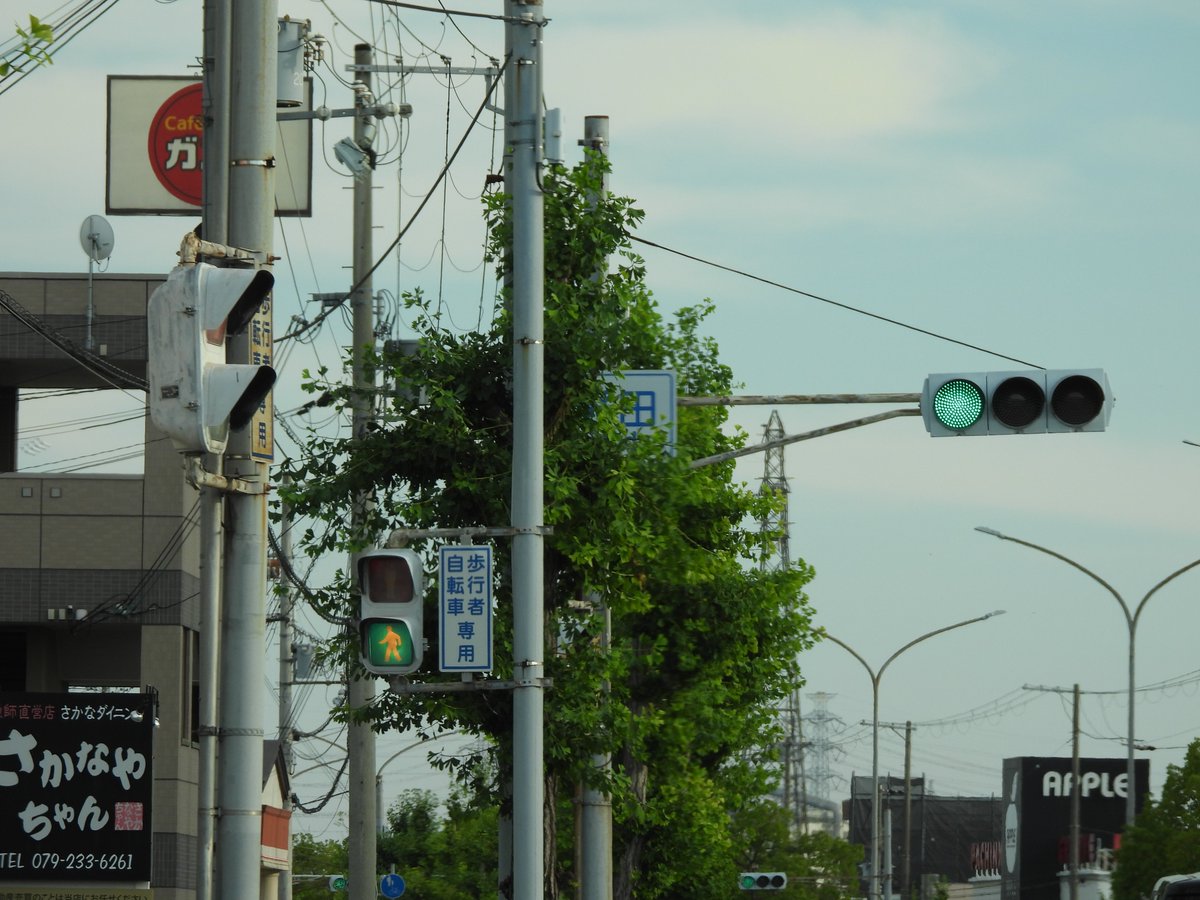 JapanSignal0711's tweet photo. 姫路市
「上野田」
昭和５５年製小糸おにぎり歩灯現存です！！
#信号機 https://t.co/LAtXglb7gN