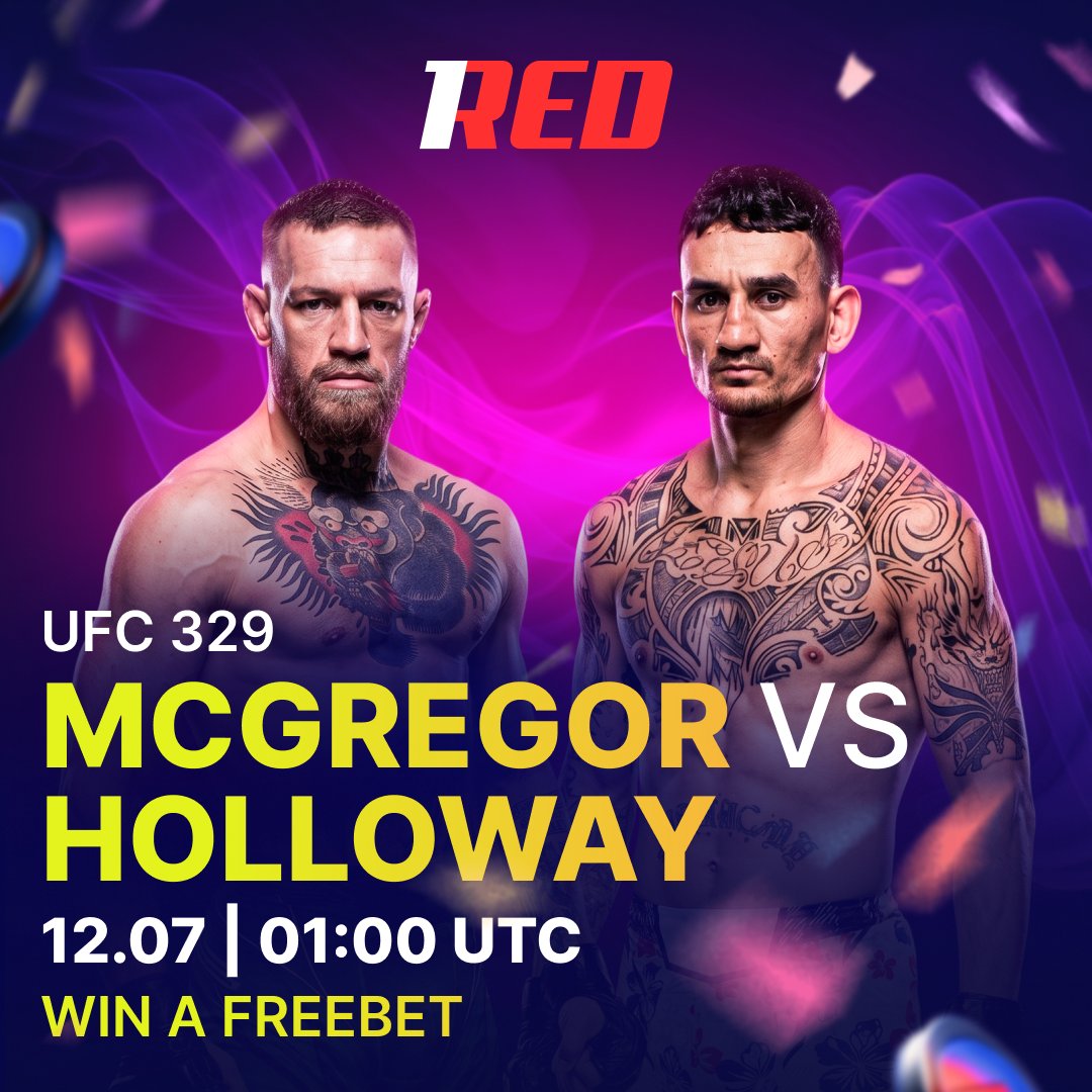 1Red_Casino's tweet photo. 🥊 UFC 329 — THE NOTORIOUS IS BACK

One of MMA's biggest stars returns to the Octagon for a blockbuster main event 🔥

Main Event:
🇮🇪 Conor McGregor vs Max Holloway 🇺🇸
📅 Tomorrow | 01:00 UTC
👉 Odds: [3.00] x [1.39]

⬇️ Who will win?

BET NOW 👉 https://t.co/EJXpMUe8A3 https://t.co/6q43LIgPHU