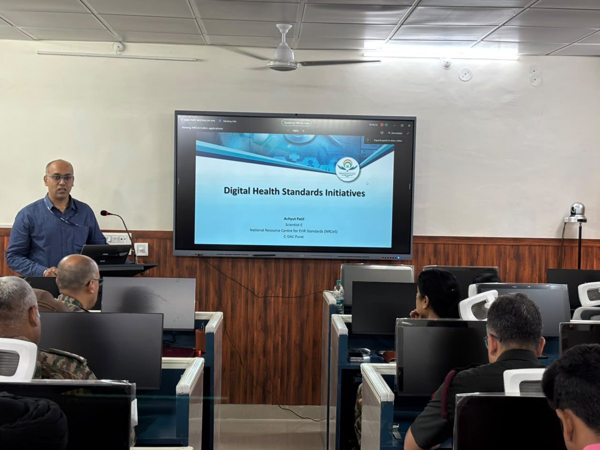 dgafms_mod's tweet photo. Strengthening the digital transformation of military healthcare, Lt Gen CG Muralidharan, #DGMS (Army), in collaboration with C-DAC’s National Resource Centre for EHR Standards (NRCeS), conducted a workshop on Digital Health Standards covering SNOMED CT, LOINC, HL7, DICOM, FHIR, ABDM interoperability, and healthcare privacy & security. The workshop focused on building standardized, interoperable, and secure digital health ecosystems across #MilitaryHospitals, reinforcing the #AFMS commitment to technology-enabled, future-ready healthcare. 

@adgpi 
@indiannavy
@IAF_MCC 
@HQ_IDS_India
@SpokespersonMoD 

#DGAFMS 
#AMC
