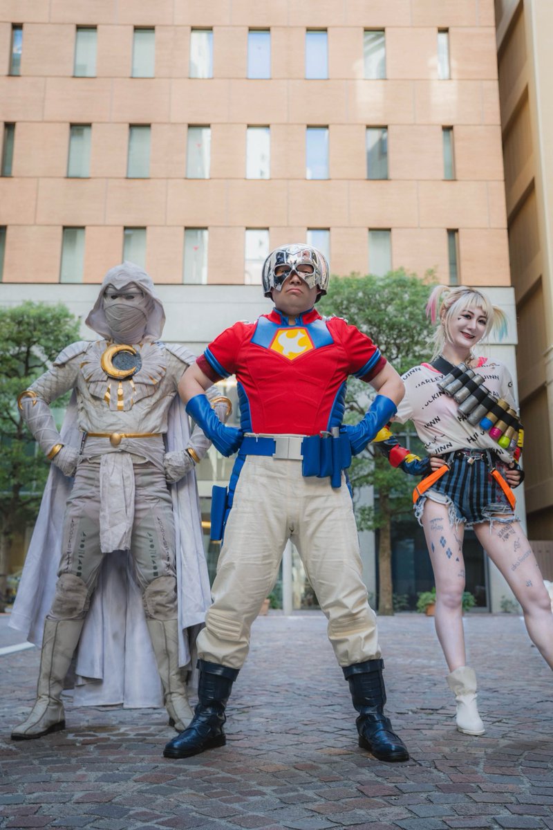 umum__aeaeaeae's tweet photo. MARVEL × DC

🦅PEACE MAKER (@iam_ultra_15 )

☪MOON KNIGHT(@Naga_Movie )

💎HARLEY QUINN

📸:へいさん(@unmatchsan )

#FORCESUMMIT 
#フォースサミット https://t.co/rx2mNSfUI5
